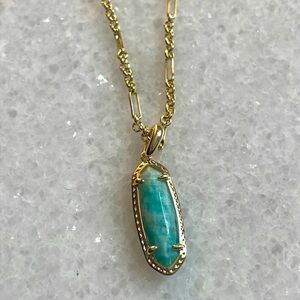 Kendra Scott pendant necklace genuine stone 14K gold over brass jewelry New OS